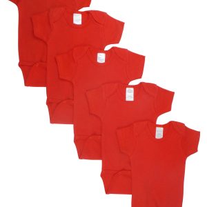 Red Bodysuit Onezies (pack Of 5) Ls_0153