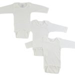 Long Sleeve White Onezie 3 Pack 009nb
