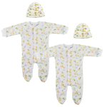 Unisex Closed-toe Sleep & Play With Caps (pack Of 4 ) Nc_0710s