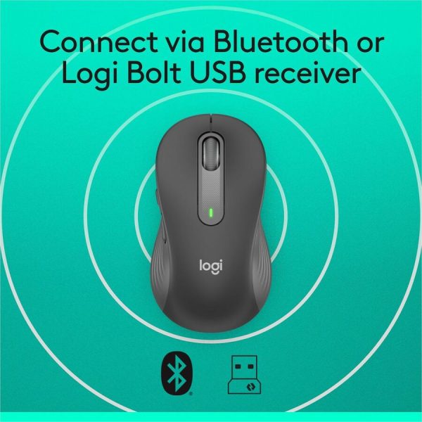 Logitech Signature M650 Wireless Mouse - For Small to Medium Sized Hands, 2-Year Battery, Silent Clicks, Bluetooth, Graphite - Image 6