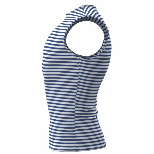 Genuine Striped Tank Top Sleeveless Shirt Light Blue Cotton Original Telnyashka Тельняшка L - Image 2