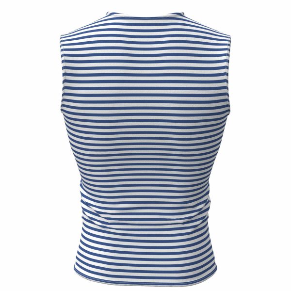Genuine Striped Tank Top Sleeveless Shirt Light Blue Cotton Original Telnyashka Тельняшка L - Image 3