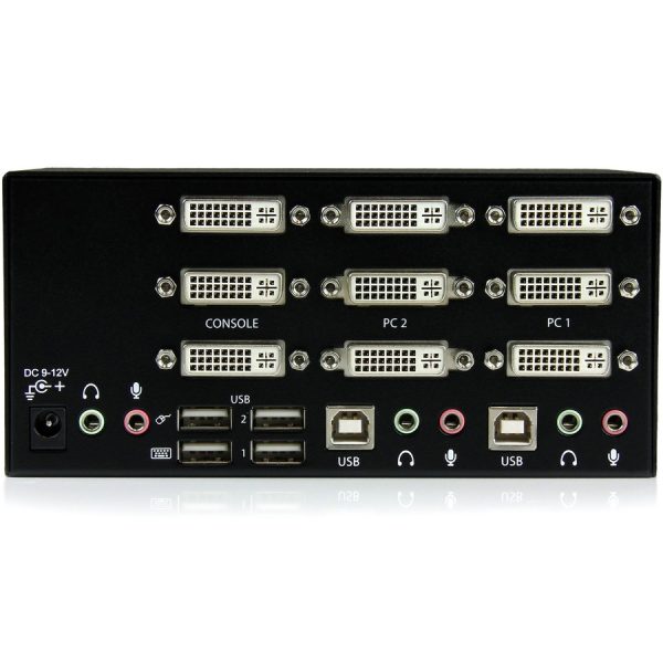 StarTech.com 2 Port Triple Monitor DVI USB KVM Switch with Audio & USB 2.0 Hub - Image 2