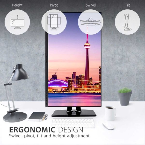 ViewSonic VP2756-4K 27 Inch 4K UHD IPS Ergonomic Monitor with Ultra-Thin Bezels, Color Accuracy, Pantone Validated, 60W USB C - Image 3