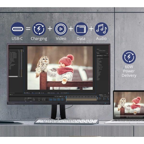 ViewSonic VP2756-4K 27 Inch 4K UHD IPS Ergonomic Monitor with Ultra-Thin Bezels, Color Accuracy, Pantone Validated, 60W USB C - Image 7
