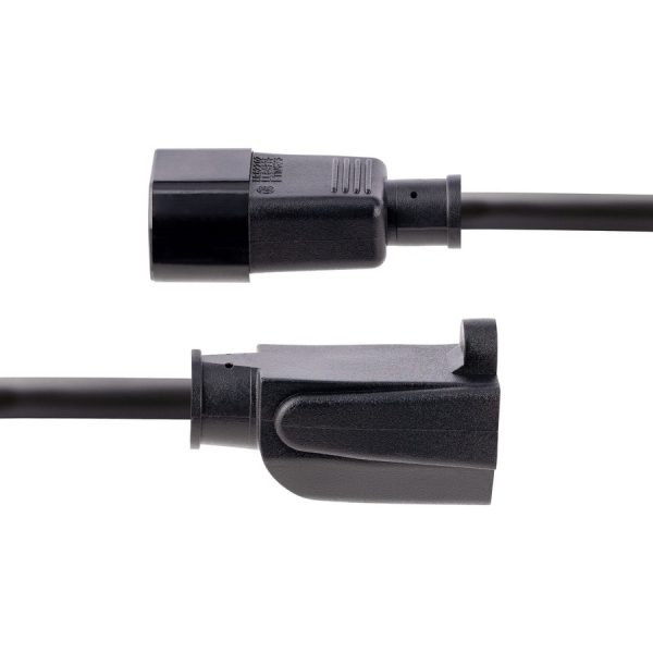 StarTech.com 3ft (1m) Power Extension Cord, IEC C14 to NEMA 5-15R, 10A 125V, 18AWG, Black, Outlet Extension Cable for Power Supplies - Image 3