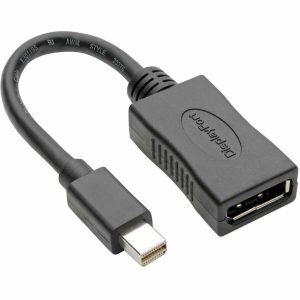 Eaton Tripp Lite Series Keyspan Mini DisplayPort to DisplayPort Adapter, 4K 60 Hz, Black (M/F), 6-in. (15.24 cm)