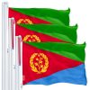 G128 3 Pack: Eritrea (Eritrean) Flag | 3x5 feet | Printed 150D Indoor/Outdoor, Vibrant Colors, Brass Grommets, Quality Polyester, Much Thicker More Durable Than 100D 75D Polyester