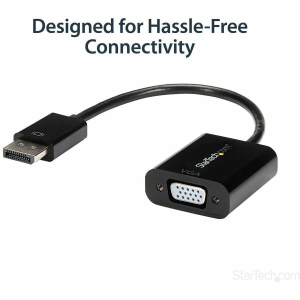 StarTech.com DisplayPort to VGA Adapter, Active DP to VGA Converter, 1080p Video, DP to VGA Adapter Dongle (Digital to Analog), DP 1.2 - Image 2