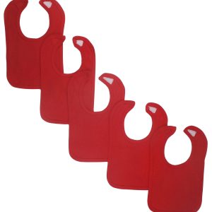 Red Baby Bibs (pack Of 5) Ls_0157