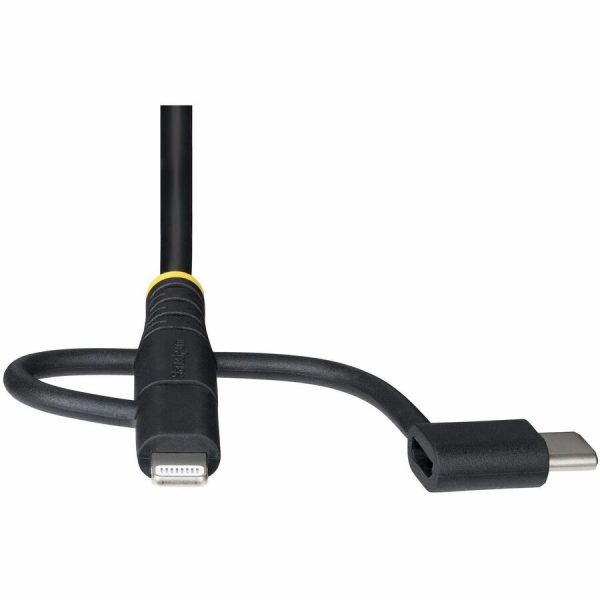 StarTech.com 3.3ft (1m) Rugged USB Multi Charging Cable, USB to Lightning/Micro-USB/Type-C, Apple MFi, Aramid Jacket, 3-in-1 Charger Cord - Image 6