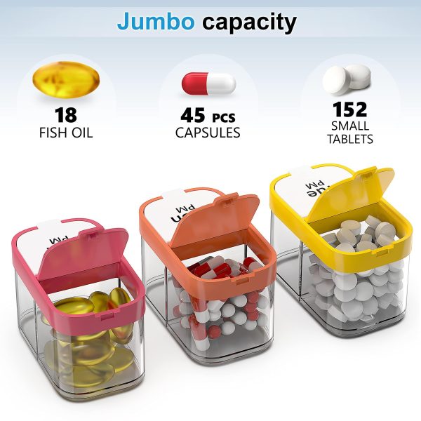 Extra Large Weekly Pill Organizer   XL Daily Pill Box   7 Day Am Pm Jumbo Pill Case Container for Supplements Big Pill Holder Twice A Day Oversized Daily Medicine Organizer for Vitamins - Image 2