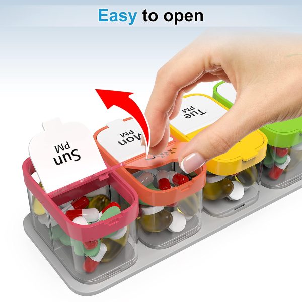 Extra Large Weekly Pill Organizer   XL Daily Pill Box   7 Day Am Pm Jumbo Pill Case Container for Supplements Big Pill Holder Twice A Day Oversized Daily Medicine Organizer for Vitamins - Image 3