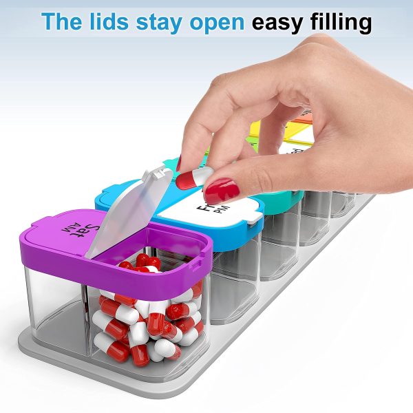 Extra Large Weekly Pill Organizer   XL Daily Pill Box   7 Day Am Pm Jumbo Pill Case Container for Supplements Big Pill Holder Twice A Day Oversized Daily Medicine Organizer for Vitamins - Image 5