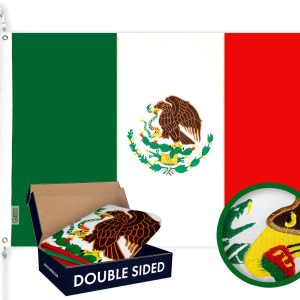 G128 Mexico (Mexican) Flag | 2x3 feet | Double Sided Embroidered 210D
