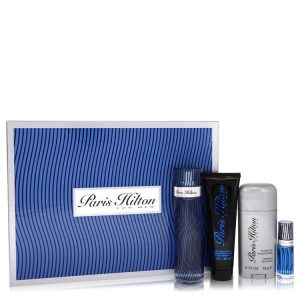 Paris Hilton Gift Set -- 3.4 oz Eau De Toilette Spray + 3 oz Body Wash + 2.75 oz Deodorant Stick + .25 Mini EDT Spray for Men