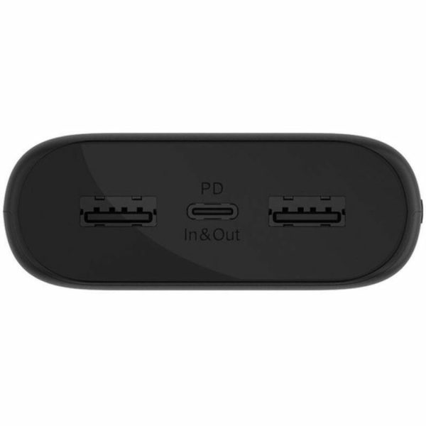 Belkin 20W 3-port USB Power Bank - 20K mAh - 2xUSB-A (12W), 1xUSB-C (15W) - Portable Charger - w/ USB-C to USB-C Cable - Black - Image 4