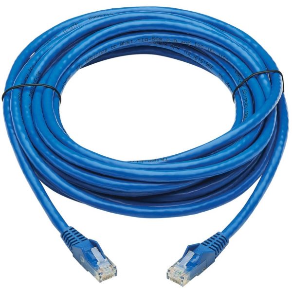 Eaton Tripp Lite Series Cat6 Gigabit Snagless Molded UTP Ethernet Cable (RJ45 M/M), PoE, CMR-LP, Blue, 20 ft. (6.09 m), TAA - Image 2