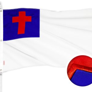 G128 Christian Flag | 5x8 Ft | ToughWeave Series Embroidered 300D Polyester | Religious Flag, Embroidered Design, Indoor/Outdoor, Brass Grommets