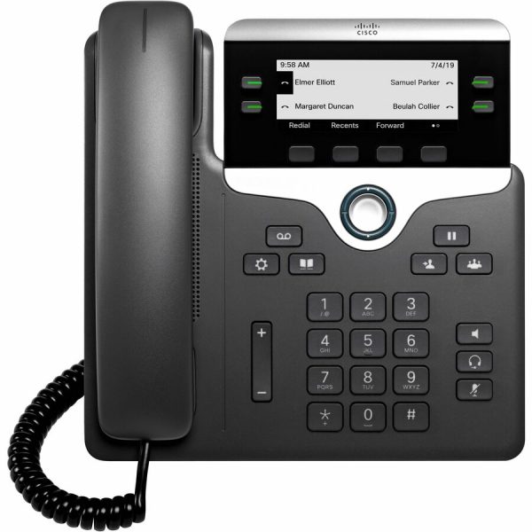 Cisco 7841 IP Phone - Corded - Tabletop, Wall Mountable - Black - TAA Compliant - Image 3