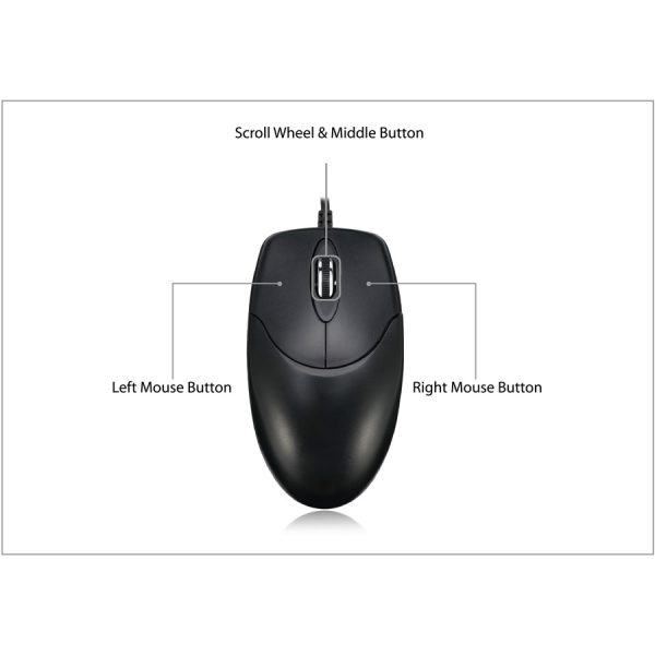 Adesso 3 Button Desktop Optical Scroll Mouse (PS/2) - Image 5