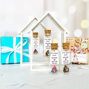 Cute Girlfriend and Boyfriend Gifts Personalized Anniversary Present for Her Him Custom Birthday Gift Idea for Women Men (Rainbow Poop I've Seen Your Poop and I Still Love You Gift Bottle)