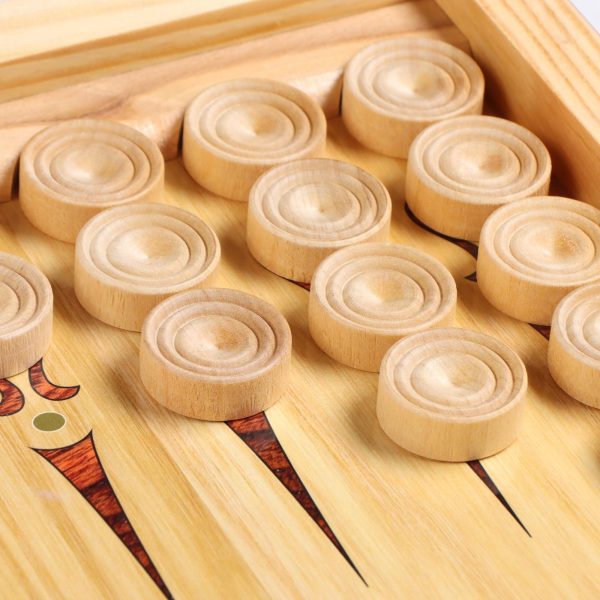 Handcrafted Wooden Backgammon Set 20 x 20 in – Classic Eastern Design Board Game with Dice & Checkers – Large Folding Board Perfect for Family Gatherings - Image 5