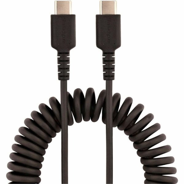 StarTech.com 3ft (1m) USB C Charging Cable, Coiled Heavy Duty Fast Charge & Sync USB-C Cable, High Quality USB 2.0 Type-C Cable, Black - Image 4
