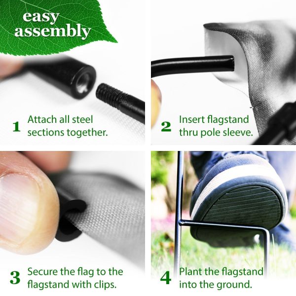 G128 Combo Pack: Garden Flag Stand Black 36 in x 16 in & Garden Flag Summer Decoration All You Need is Summer Gnome 12"x18" Double-Sided Blockout Fabric - Image 8