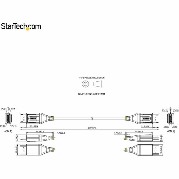 StarTech.com 10ft (3m) VESA Certified DisplayPort 1.4 Cable, 8K 60Hz HDR10, UHD 4K 120Hz Video, DP to DP Monitor Cord, DP 1.4 Cable, M/M - Image 5