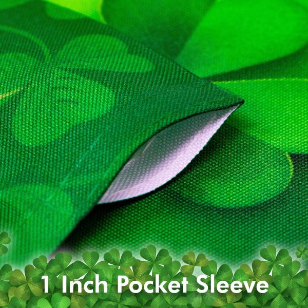 G128 - St Patrick's Day Garden Flag, St Patrick's Themed Decorations - Pot of Gold and Hat,  | 12x18 Inch | Printed 150D Polyester - Rustic Holiday Seasonal Outdoor Flag - Image 2