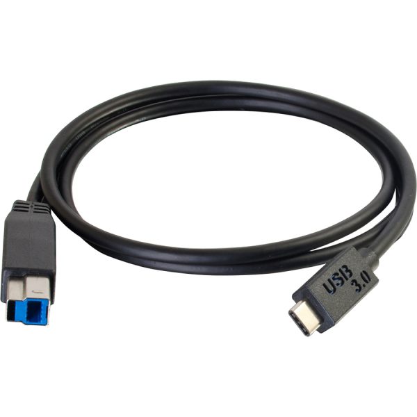 C2G 3ft USB 3.1 Gen 1 USB Type C to USB B Cable M/M - USB C Cable Black - Image 2