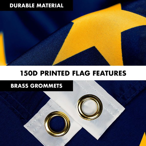 G128 Combo Pack: 6 Feet Tangle Free Spinning Flagpole (Silver) Alaska AK State Flag 3x5 ft Printed 150D Brass Grommets (Flag Included) Aluminum Flag Pole - Image 4
