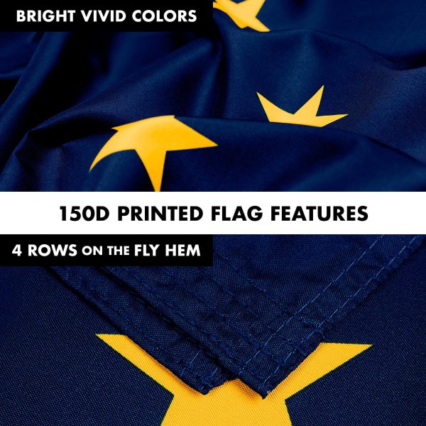 G128 Combo Pack: 6 Feet Tangle Free Spinning Flagpole (Silver) Alaska AK State Flag 3x5 ft Printed 150D Brass Grommets (Flag Included) Aluminum Flag Pole - Image 5