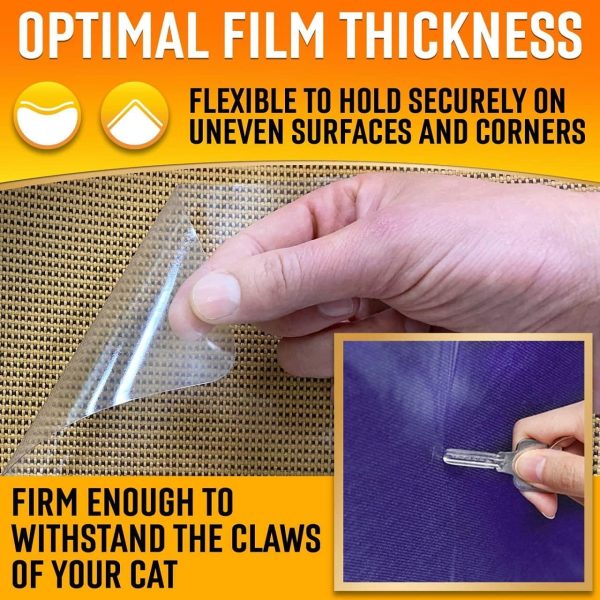 Heavy Duty Cat Scratch Deterrent Furniture Protectors for Sofa Doors Clear Couch Protectors from Cats Scratching Anti Cat Scratch Tape Guards 16 Sheets - Image 7