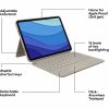Logitech Combo Touch Keyboard/Cover Case for 11" Apple iPad Pro (3rd Generation), iPad Pro (2nd Generation), iPad Pro Tablet - Sand - Image 6