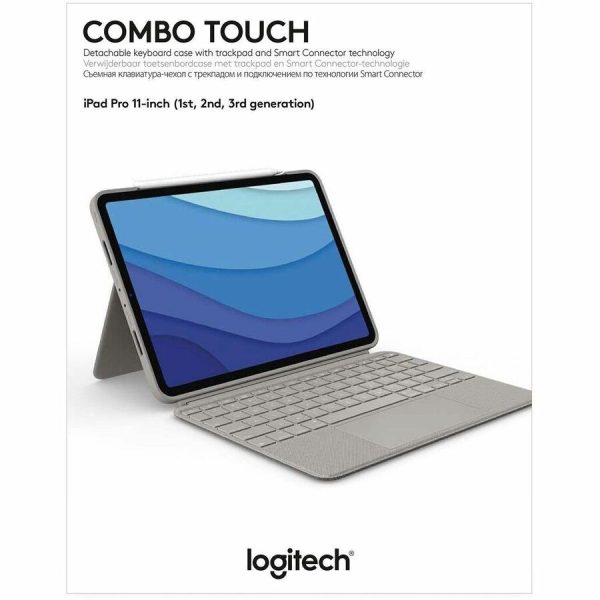 Logitech Combo Touch Keyboard/Cover Case for 11" Apple iPad Pro (3rd Generation), iPad Pro (2nd Generation), iPad Pro Tablet - Sand - Image 9