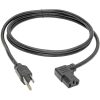 Eaton Tripp Lite Series Computer Power Cord, NEMA 5-15P to Left-Angle C13 - 10A, 125V, 18 AWG, 6 ft. (1.83 m), Black - Image 2