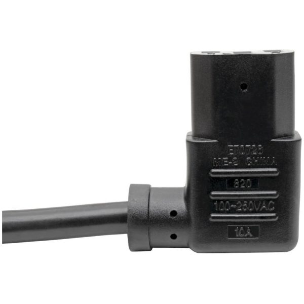 Eaton Tripp Lite Series Computer Power Cord, NEMA 5-15P to Left-Angle C13 - 10A, 125V, 18 AWG, 6 ft. (1.83 m), Black - Image 3