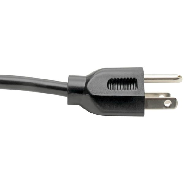 Eaton Tripp Lite Series Computer Power Cord, NEMA 5-15P to Left-Angle C13 - 10A, 125V, 18 AWG, 6 ft. (1.83 m), Black - Image 4