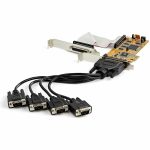 StarTech.com 8-Port PCI Express RS232 Serial Adapter Card, PCIe to DB9 Controller 16C1050 UART, Low Profile, 15kV ESD, Windows Only, TAA