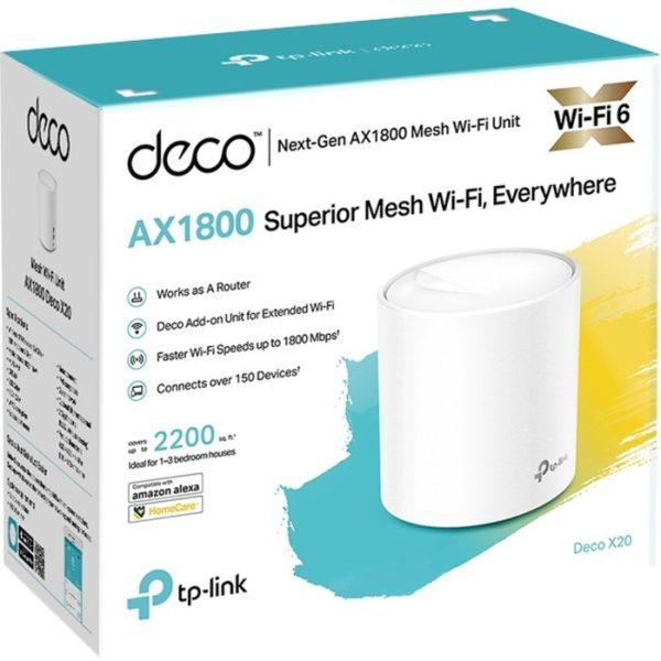 TP-Link Deco X20(1-pack) - Wi-Fi 6 IEEE 802.11ax Ethernet Wireless Router - Image 2