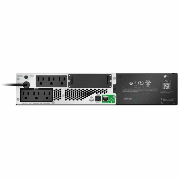 APC Smart-UPS, Line Interactive, 750VA, Lithium-ion, Rack/Tower, 2U, 120V, 6x NEMA 5-15R outlets, SmartConnect Port+SmartSlot, Short Depth, AVR, LCD - Image 2