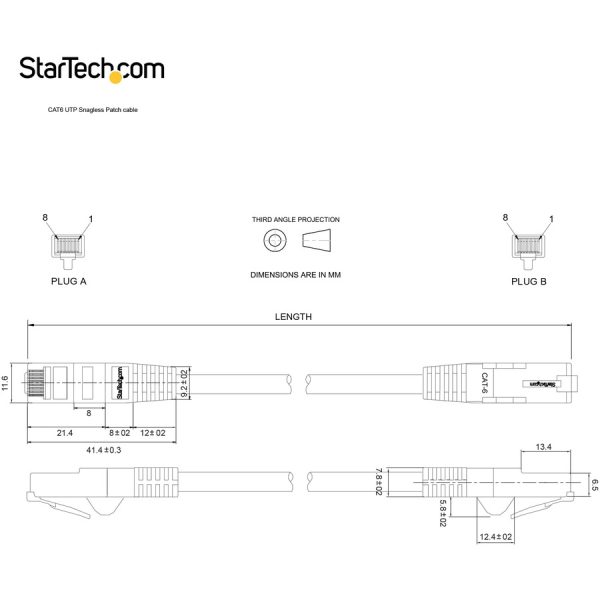 StarTech.com 20ft CAT6 Ethernet Cable - Black Snagless Gigabit - 100W PoE UTP 650MHz Category 6 Patch Cord UL Certified Wiring/TIA - Image 7