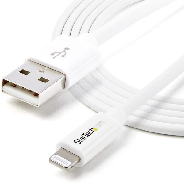 StarTech.com 2m (6ft) Long White Apple�® 8-pin Lightning Connector to USB Cable for iPhone / iPod / iPad - Image 3