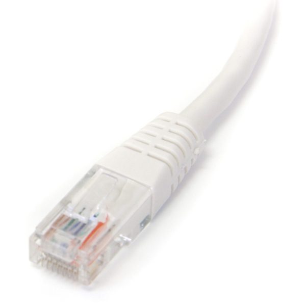 StarTech.com 2 ft White Molded Cat5e UTP Patch Cable - Image 2
