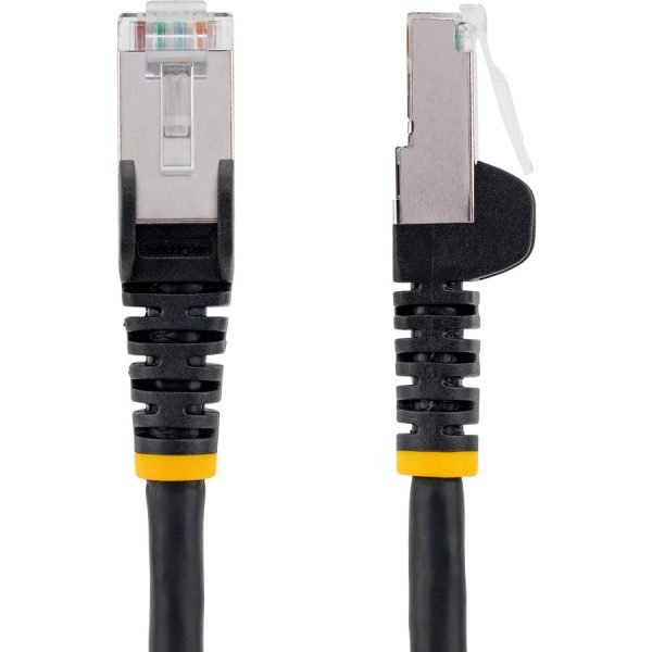 StarTech.com 4ft CAT6a Ethernet Cable, Black Low Smoke Zero Halogen (LSZH) 10 GbE 100W PoE S/FTP Snagless RJ-45 Network Patch Cord - Image 2