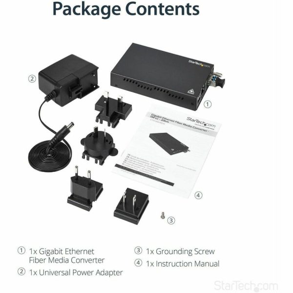 StarTech.com Gigabit Ethernet Copper-to-Fiber Media Converter - SM LC - 20 km - Ethernet Media Converter - GbE Converter - Image 5