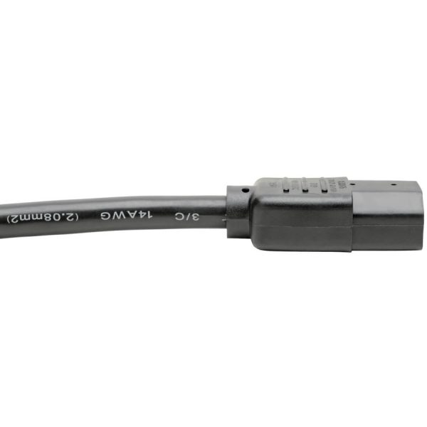 Eaton Tripp Lite Series Heavy-Duty PDU Power Cord, C13 to C14 - 15A, 250V, 14 AWG, 3 ft. (0.91 m), Black - Image 3