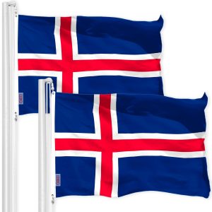 Iceland Icelandic Flag 3x5 Ft 2-Pack 150D Printed Polyester By G128